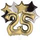Premium Black, Silver & White Gold 25 Balloon Bouquet, 8pc